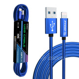 10FT USB Cable For iPhone / Black Blue Red or Silver