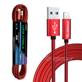 10FT USB Cable For iPhone / Black Blue Red or Silver