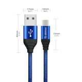 Canvas Cable 6.6ft For Type-C In Blue