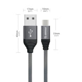 Canvas Cable 6.6ft For Type-C In Gray