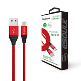 Canvas Cable 6.6ft For Type-C In Red