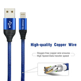 Canvas Cable 6.6ft For iPhone In Blue