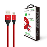 Canvas Cable 6.6ft For iPhone In Red