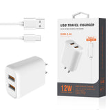 Type C Portable Travel Home Charger With Built In Cable