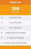 Madstar Mobile Plans $88/mo Unlimited Plan - Unlimited Talk Text & Data (turbo bandwidth speeds) Wireless Plans